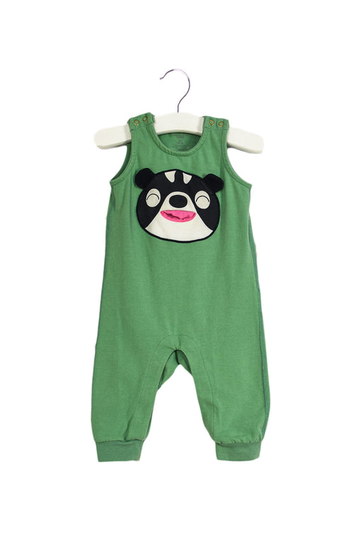 A Green Sleeveless Jumpsuits from Polarn O. Pyret in size 0-3M for neutral. (Front View)