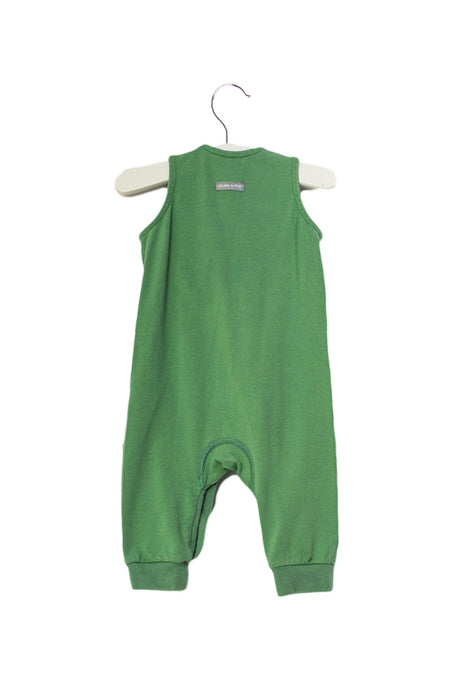A Green Sleeveless Jumpsuits from Polarn O. Pyret in size 0-3M for neutral. (Back View)