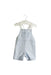 A Blue Overall Shorts from Absorba in size 3-6M for girl. (Back View)