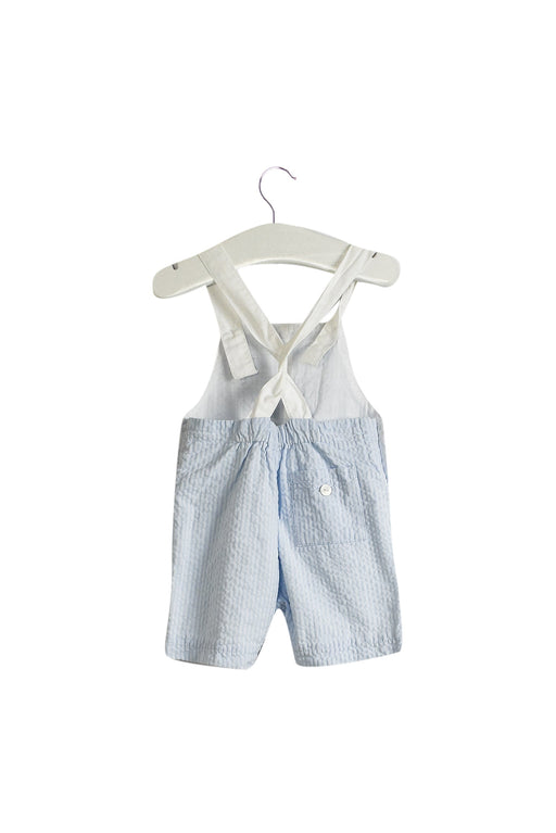 A Blue Overall Shorts from Absorba in size 3-6M for girl. (Front View)
