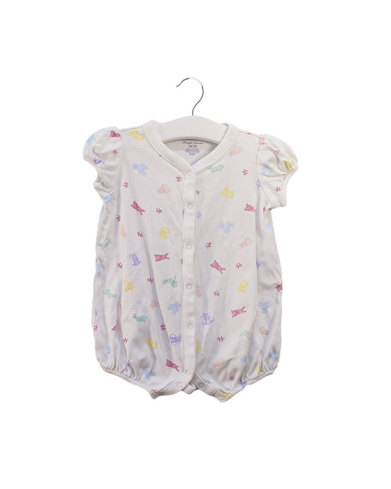 A White Short Sleeve Rompers from Ralph Lauren in size 3-6M for girl. (Front View)