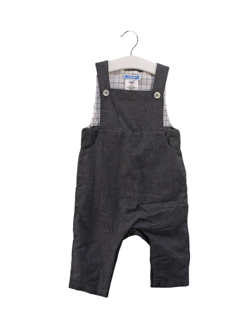 A Grey Long Overalls from Jacadi in size 3-6M for boy. (Front View)