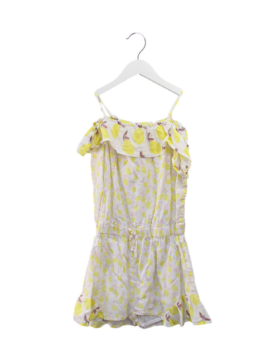 A Yellow Sleeveless Rompers from Seed in size 9Y for girl. (Back View)