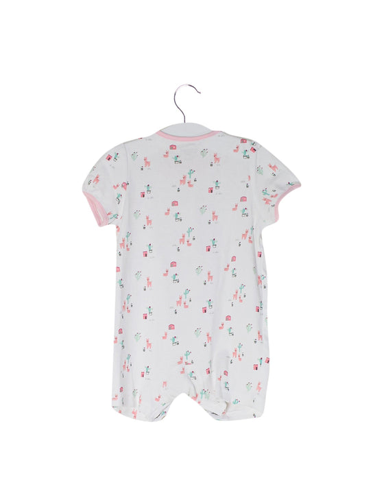 A White Short Sleeve Rompers from Mides in size 0-3M for girl. (Front View)
