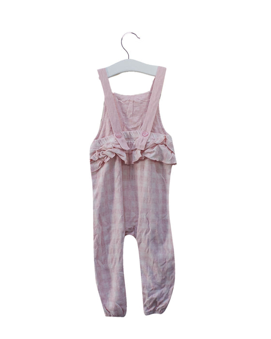 A Pink Long Overalls from Purebaby in size 12-18M for girl. (Back View)