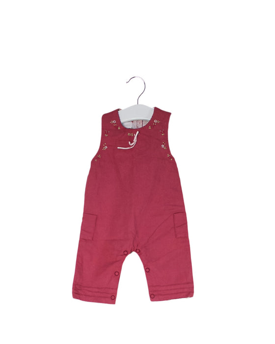 A Pink Sleeveless Jumpsuits from Jacadi in size 0-3M for girl. (Back View)