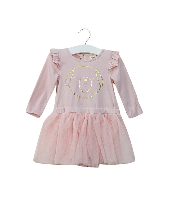 A Pink Long Sleeve Bodysuits from Seed in size 6-12M for girl. (Back View)