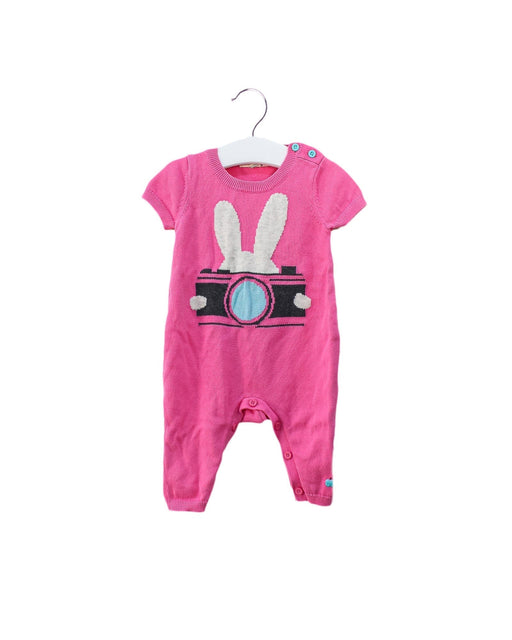 A Pink Short Sleeve Jumpsuits from The Bonnie Mob in size 3-6M for girl. (Front View)