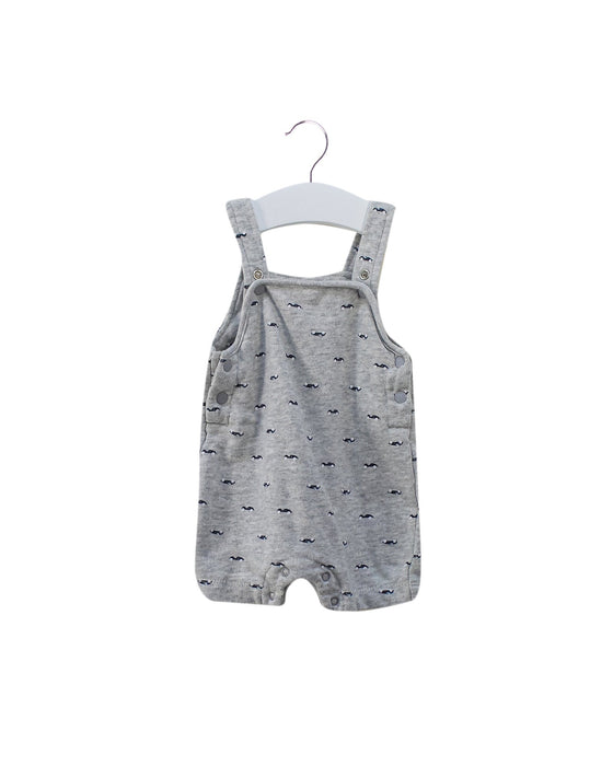 A Grey Sleeveless Rompers from Bout'Chou in size 0-3M for girl. (Back View)