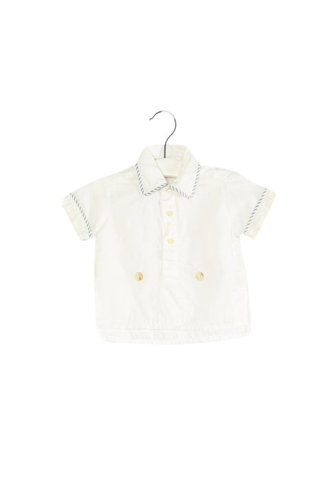 A White Shirts from Cashmirino in size 3-6M for boy. (Front View)