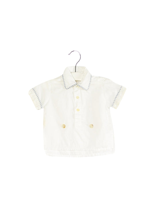A White Shirts from Cashmirino in size 3-6M for boy. (Front View)