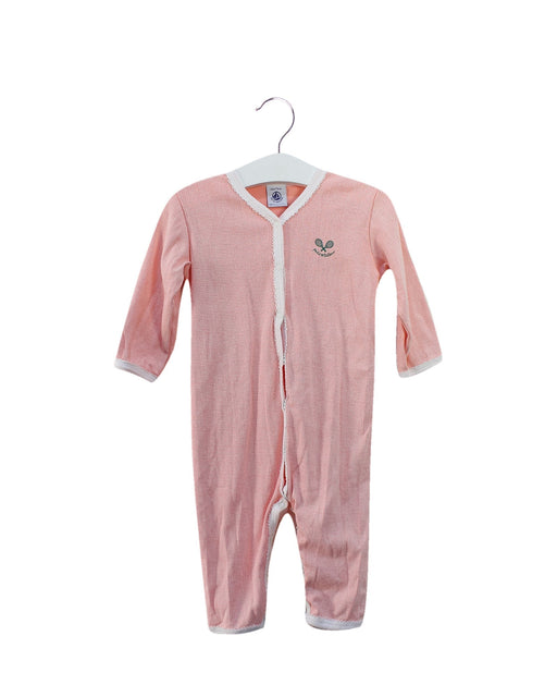 A Pink Long Sleeve Jumpsuits from Petit Bateau in size 6-12M for girl. (Front View)