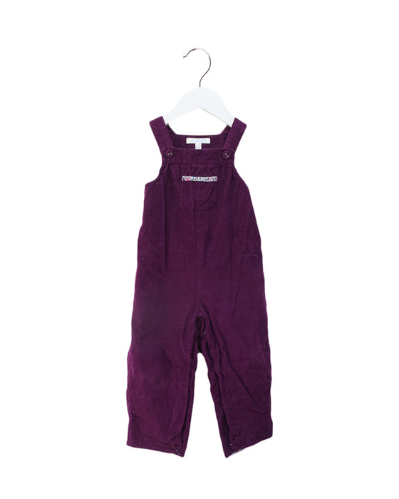A Purple Sleeveless Jumpsuits from Jojo Maman Bébé in size 6-12M for girl. (Back View)