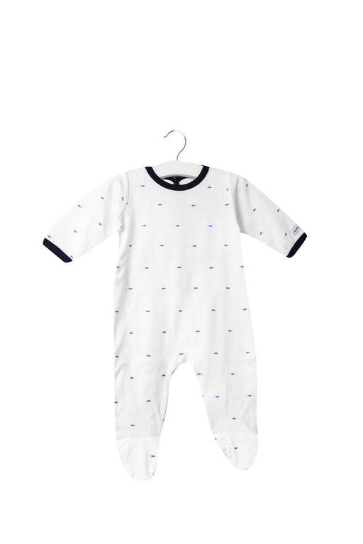 A Yellow Long Sleeve Jumpsuits from Jacadi in size 0-3M for boy. (Front View)