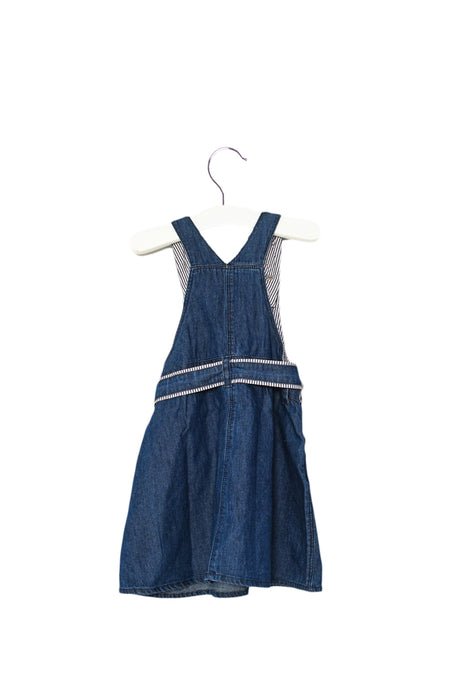 A Blue Overall Dresses from Boss in size 12-18M for girl. (Back View)