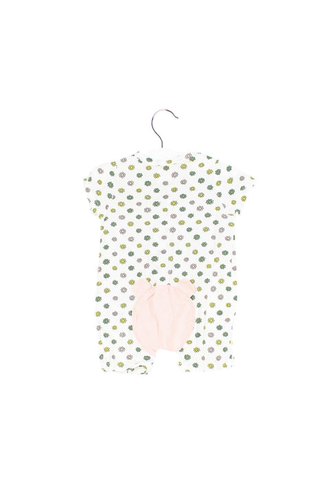 A White Short Sleeve Rompers from Seed in size 3-6M for girl. (Back View)