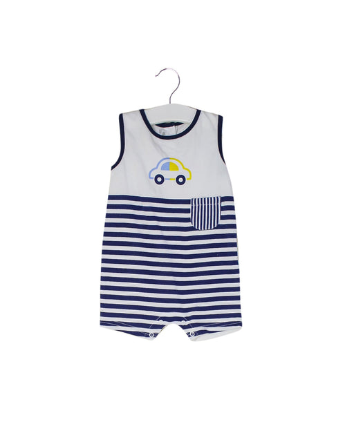 A Navy Sleeveless Rompers from Mayoral in size 3-6M for boy. (Front View)