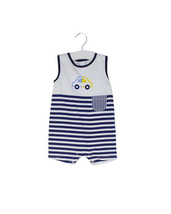 A Navy Sleeveless Rompers from Mayoral in size 3-6M for boy. (Front View)