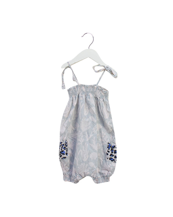 A Grey Sleeveless Rompers from Seed in size 6-12M for girl. (Front View)