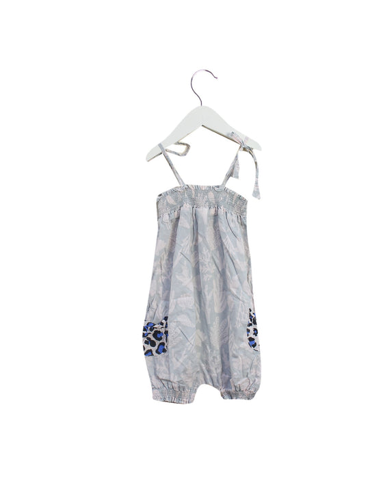 A Grey Sleeveless Rompers from Seed in size 6-12M for girl. (Back View)