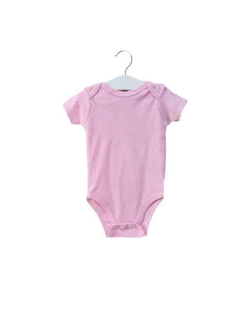 A Pink Short Sleeve Bodysuits from Hudson Baby in size 3-6M for girl. (Front View)