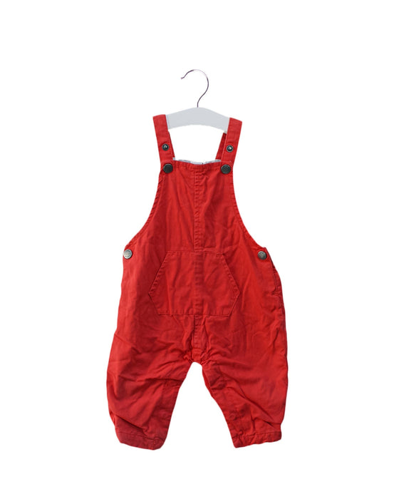 A Red Long Overalls from Seed in size 3-6M for girl. (Front View)