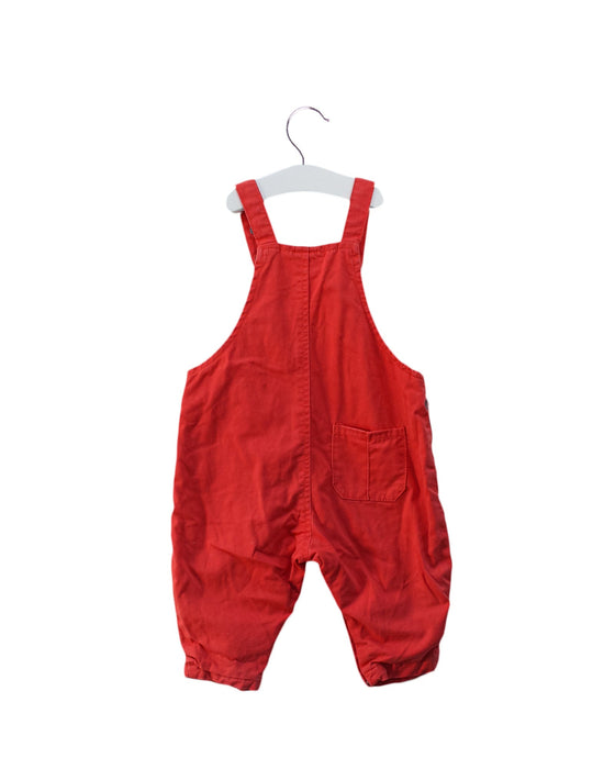 A Red Long Overalls from Seed in size 3-6M for girl. (Back View)