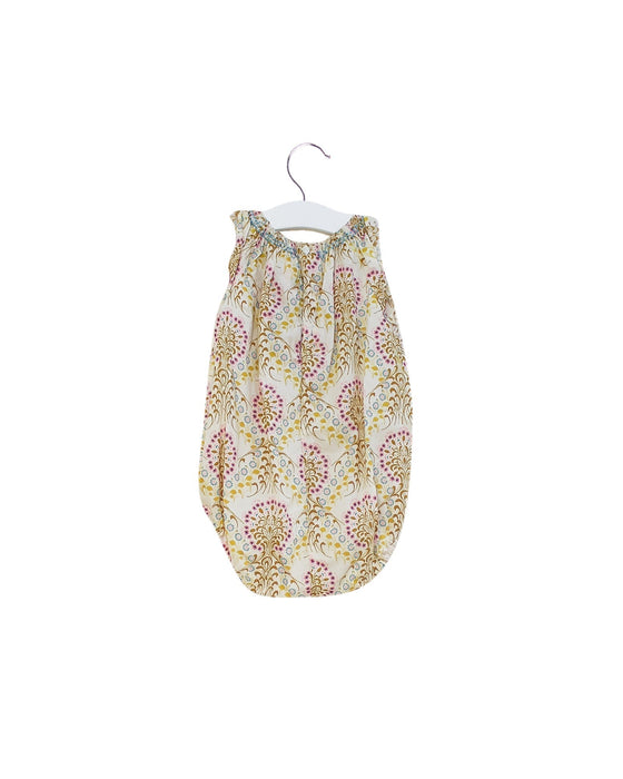 A Ivory Sleeveless Rompers from Bonpoint in size 3-6M for girl. (Back View)