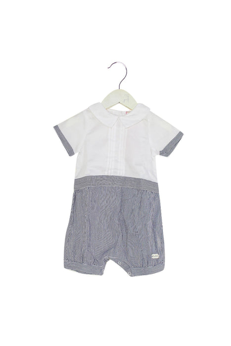 A White Short Sleeve Rompers from bloomB in size 6-12M for girl. (Front View)