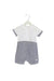 A White Short Sleeve Rompers from bloomB in size 6-12M for girl. (Front View)