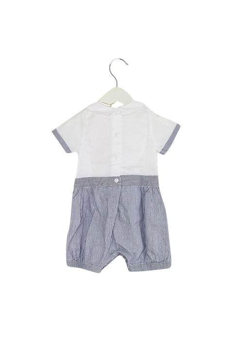 A White Short Sleeve Rompers from bloomB in size 6-12M for girl. (Back View)
