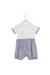 A White Short Sleeve Rompers from bloomB in size 6-12M for girl. (Back View)