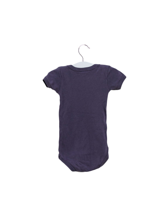 A Purple Short Sleeve Bodysuits from Petit Bateau in size 3-6M for girl. (Back View)