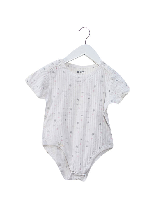 A White Short Sleeve Bodysuits from Mides in size 2T for girl. (Front View)