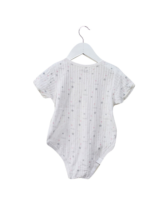 A White Short Sleeve Bodysuits from Mides in size 2T for girl. (Front View)