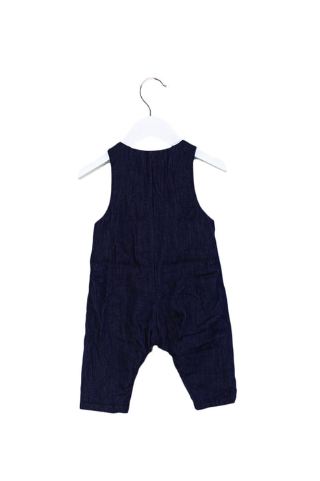 A Navy Long Overalls from Jacadi in size 3-6M for boy. (Back View)