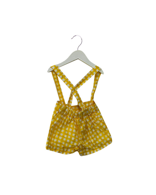 A Yellow Overall Shorts from Paula and Baby in size 6-12M for girl. (Front View)