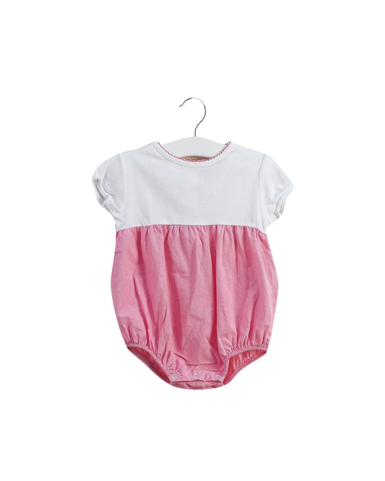 A Pink Short Sleeve Bodysuits from Cyrillus in size 3-6M for girl. (Front View)