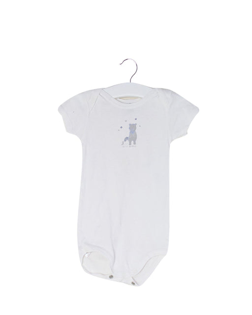 A White Short Sleeve Bodysuits from Petit Bateau in size 6-12M for boy. (Front View)