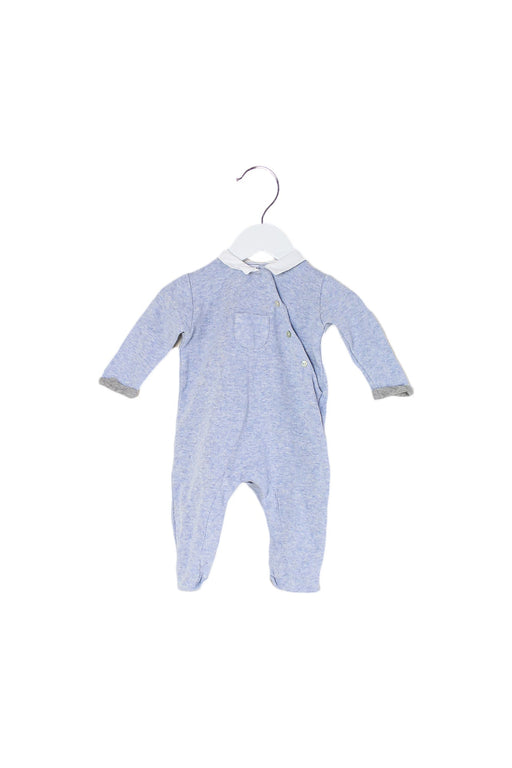 A Blue Long Sleeve Jumpsuits from Tartine et Chocolat in size 0-3M for girl. (Front View)