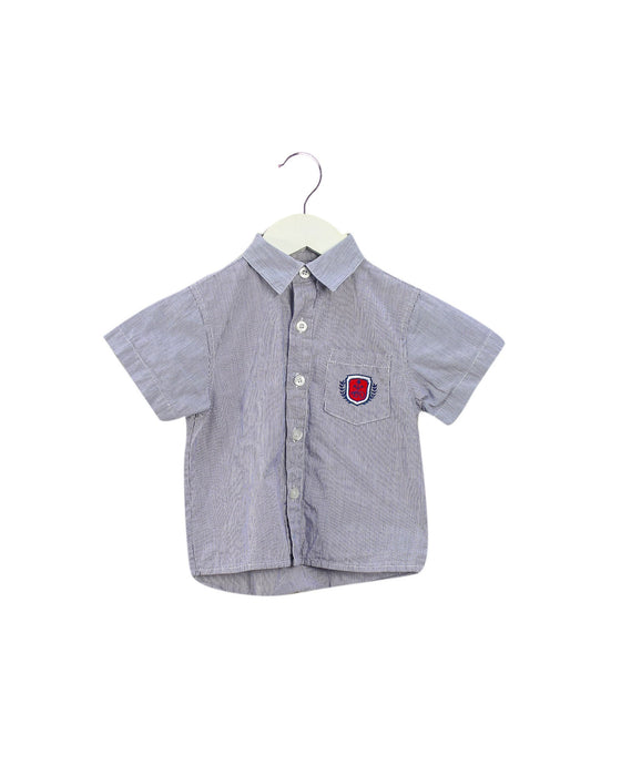 A Blue Shirts from Chickeeduck in size 12-18M for boy. (Front View)