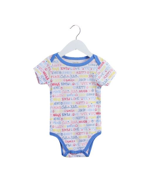 A Multicolour Short Sleeve Bodysuits from Calvin Klein in size 3-6M for girl. (Front View)