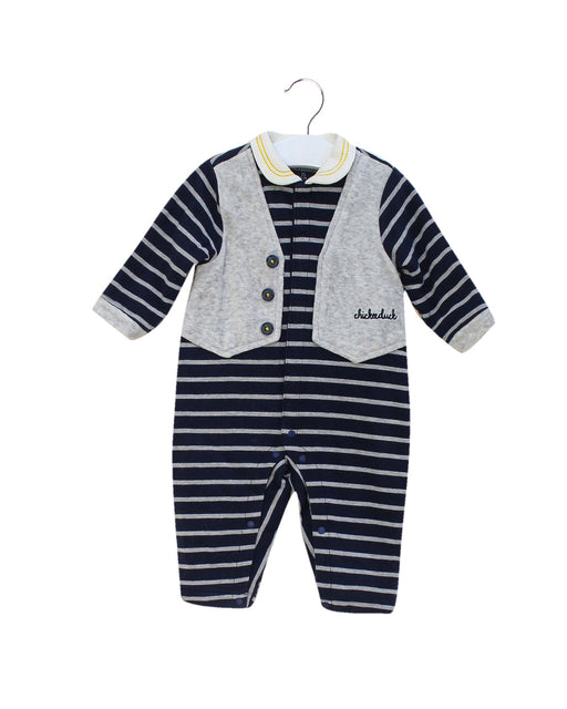 A Navy Long Sleeve Jumpsuits from Chickeeduck in size 6-12M for boy. (Front View)