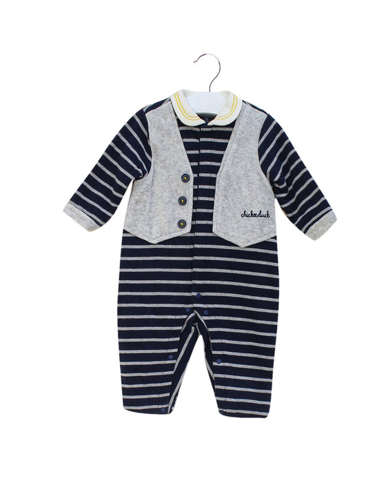 A Navy Long Sleeve Jumpsuits from Chickeeduck in size 6-12M for boy. (Front View)