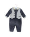A Navy Long Sleeve Jumpsuits from Chickeeduck in size 6-12M for boy. (Front View)