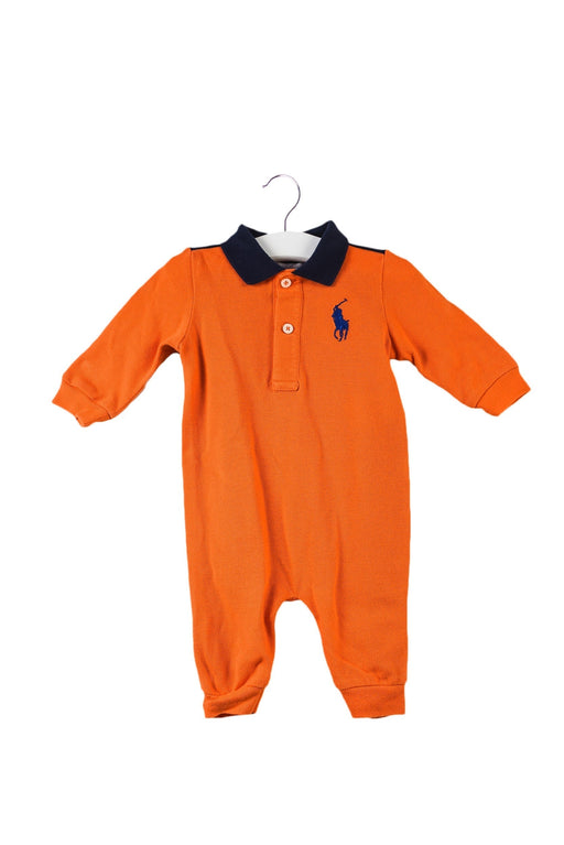 A Orange Long Sleeve Jumpsuits from Ralph Lauren in size 0-3M for boy. (Front View)