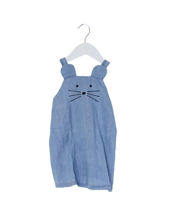 A Blue Overall Dresses from Seed in size 6-12M for girl. (Front View)