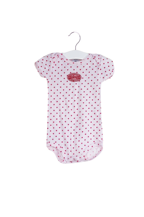 A Pink Short Sleeve Bodysuits from Petit Bateau in size 6-12M for girl. (Front View)