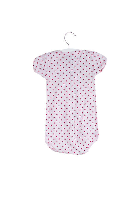 A Pink Short Sleeve Bodysuits from Petit Bateau in size 6-12M for girl. (Back View)
