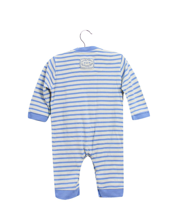 A Blue Long Sleeve Jumpsuits from Jojo Maman Bébé in size 0-3M for girl. (Back View)